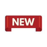 Red ribbon banner stating new for branding vector