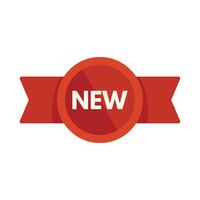 Red round new label with ribbon showing freshness vector