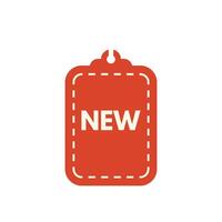Red price tag hanging with the word new on it vector