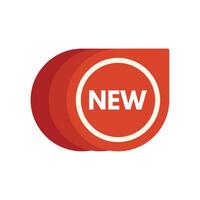 Red rounded corner new sticker showing promotion and novelty vector