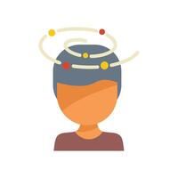Dizziness symptom icon, flat design of vertigo vector