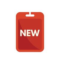 Red new arrival tag announcing new product vector