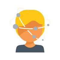 Man thinking with artificial intelligence network connecting dots vector