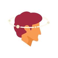 Man thinking with satellites orbiting head vector