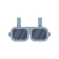 Grey welding goggles protecting eyes while working with metal vector