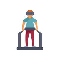 Man using virtual reality simulator machine wearing vr glasses headset vector