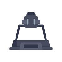 Modern treadmill for running and home fitness training with empty screen display vector