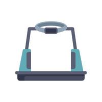 Modern treadmill machine for running training showing fitness progress vector