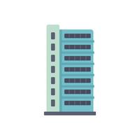 Modern office building reaching for the sky in flat design style vector