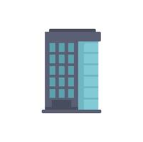Modern office building with large windows flat vector illustration