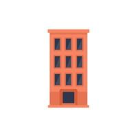 Modern building with large windows standing tall on white background vector