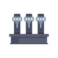 Beer taps standing on countertop in modern bar vector