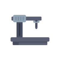 Drilling machine standing on a workbench in a workshop vector