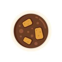 Bowl of bean soup with croutons appetising lunch dinner illustration vector