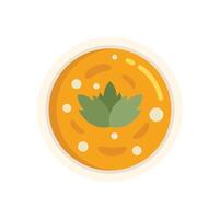 Bowl of soup with garnish on white background vector