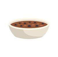 Steaming bowl of frijoles charros with cilantro and onion garnish vector