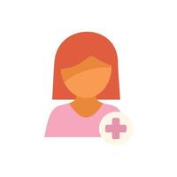 Woman avatar adding a new contact icon vector