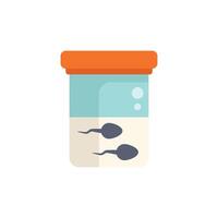Sperm bank showing sperm cells in container for artificial insemination procedure vector