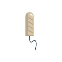 Hygienic tampon with string hanging for feminine hygiene management vector