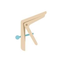 Wooden nasal speculum being held open with blue handle vector