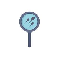 Magnifying glass showing sperm cells for fertility concept vector