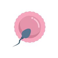 Single spermatozoon fertilizing an ovum representing human conception vector