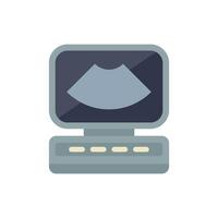 Ultrasound machine displaying sonogram for medical diagnosis vector