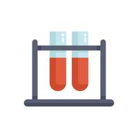 Laboratory equipment holding two test tubes with red liquid vector