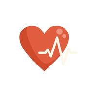 Red heart beating with electrocardiogram line showing good health vector