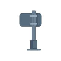 Empty road sign standing on metal pole vector