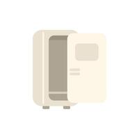 Opened empty refrigerator with shelves for food storage vector