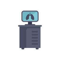 X ray machine showing lungs on monitor screen vector
