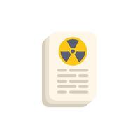 Radioactive warning document with nuclear symbol icon vector
