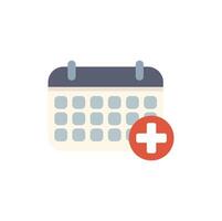 Calendar showing adding event using plus sign icon vector