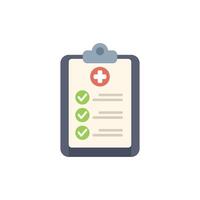 Medical clipboard showing completed health checklist icon vector