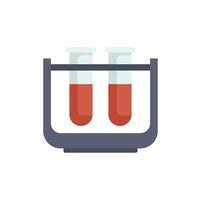 Test tubes with blood samples resting in a rack vector