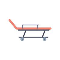 Hospital gurney stretcher bed being ready for emergency situation icon vector