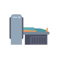 Patient lying down undergoing mri scan examination procedure vector