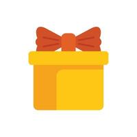 Yellow gift box wrapped with red ribbon bow isolated on white background vector