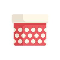 Red gift box with white polka dots on white background vector