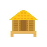 Small tropical hut with thatched roof standing on stilts vector