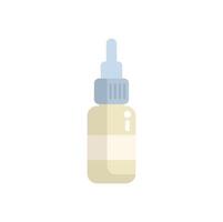 Small medical glass bottle with dropper with blank label for branding mockup vector