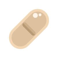 Light brown oval pill lying on its side vector