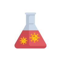 Laboratory flask containing virus cells spreading infection vector