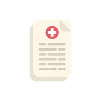 Medical history report with cross mark symbol showing medical information vector