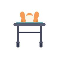 Baby lying on changing table getting ready for diaper change vector