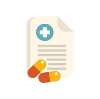 Medical prescription form with two pills displaying healthcare concept vector