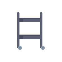 Empty serving cart with wheels standing, catering service furniture vector