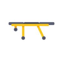 Empty medical stretcher standing on wheels waiting for patient vector