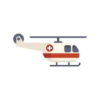 White medical helicopter transporting patients in emergency vector